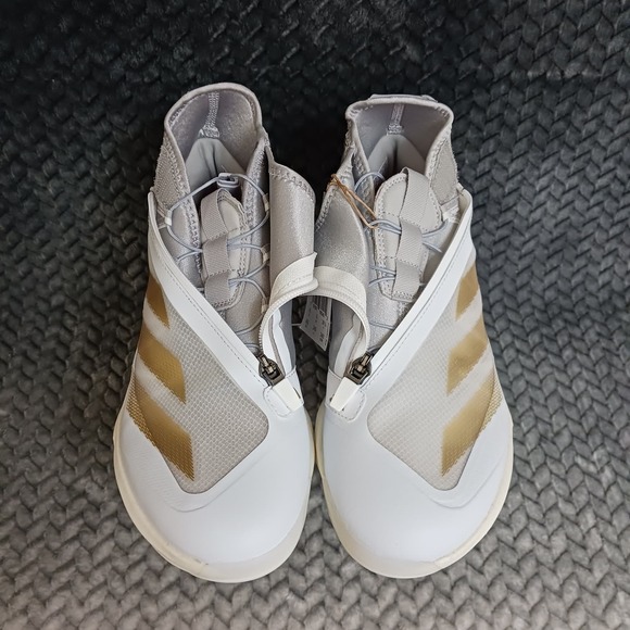 Adidas Adizero Impact+ TPU Men\'s Baseball Cleats White Gray Gold Size 13